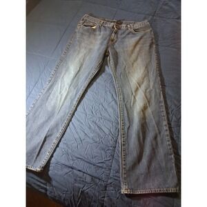 Calvin Klein Mens 38x32 Denim Jeans Blue Boot Cut Zip Fly Pockets Medium Wash